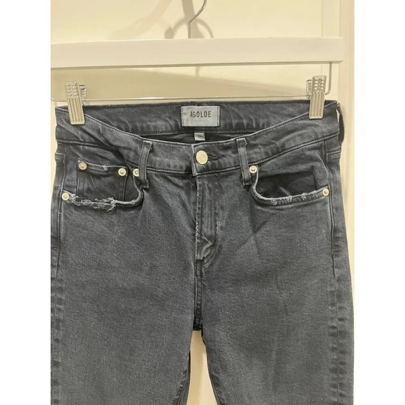 Agolde Ash Gray Skinny Denim Jeans Sz 26 - Picture 2 of 5